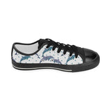 Dolphins pattern dotted background Kids' Boys' Girls' Low Top Canvas Shoes Black