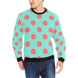 Grapefruit green background Men's Crew Neck Sweatshirt