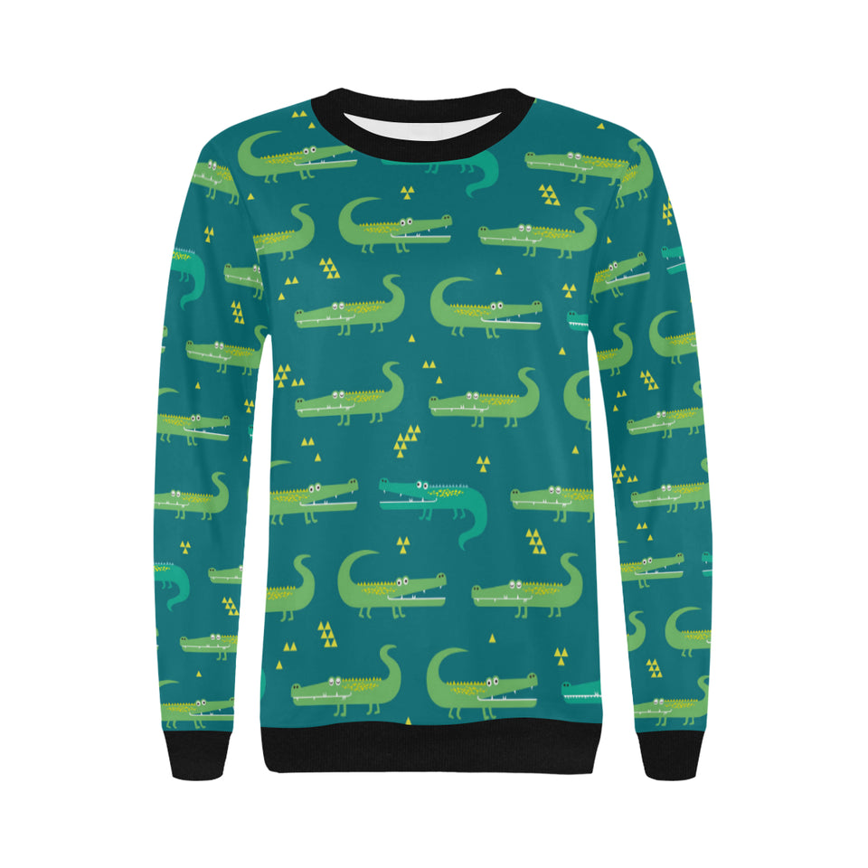 Crocodile pattern Women's Crew Neck Sweatshirt