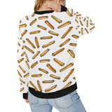 French fries potato pattern Women's Crew Neck Sweatshirt