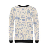 Cute sushi icon pattern Women's Crew Neck Sweatshirt