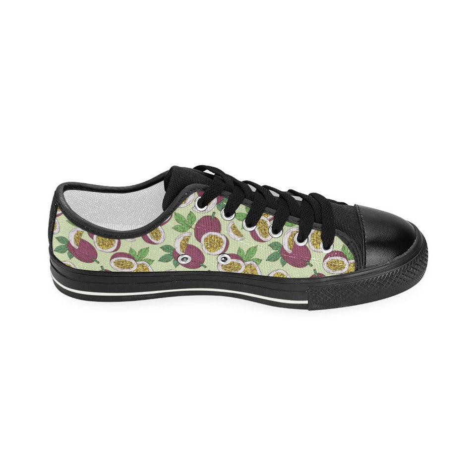 Paassion fruit pattern Kids' Boys' Girls' Low Top Canvas Shoes Black