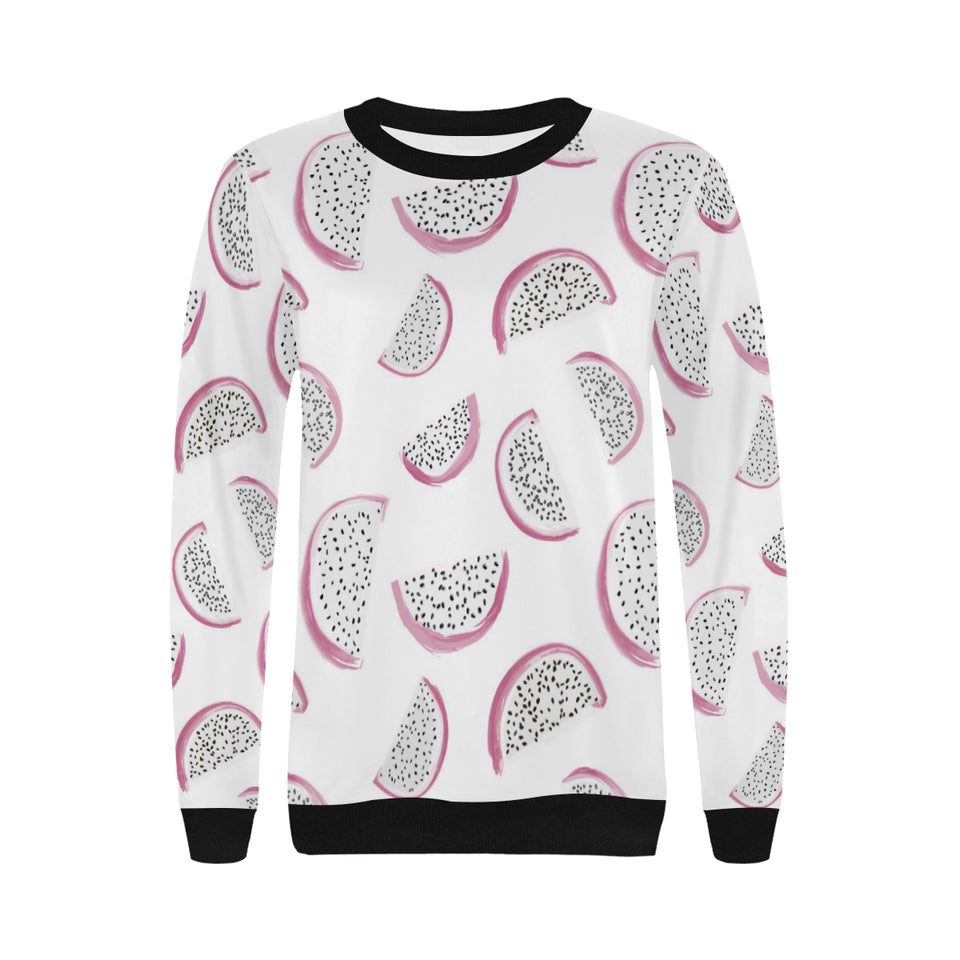 dragon fruit pattern Women's Crew Neck Sweatshirt