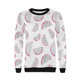dragon fruit pattern Women's Crew Neck Sweatshirt