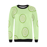 Cucumber pattern Women's Crew Neck Sweatshirt