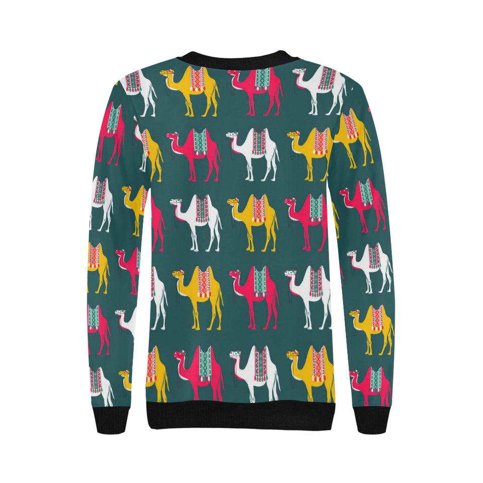 Camel pattern Women's Crew Neck Sweatshirt