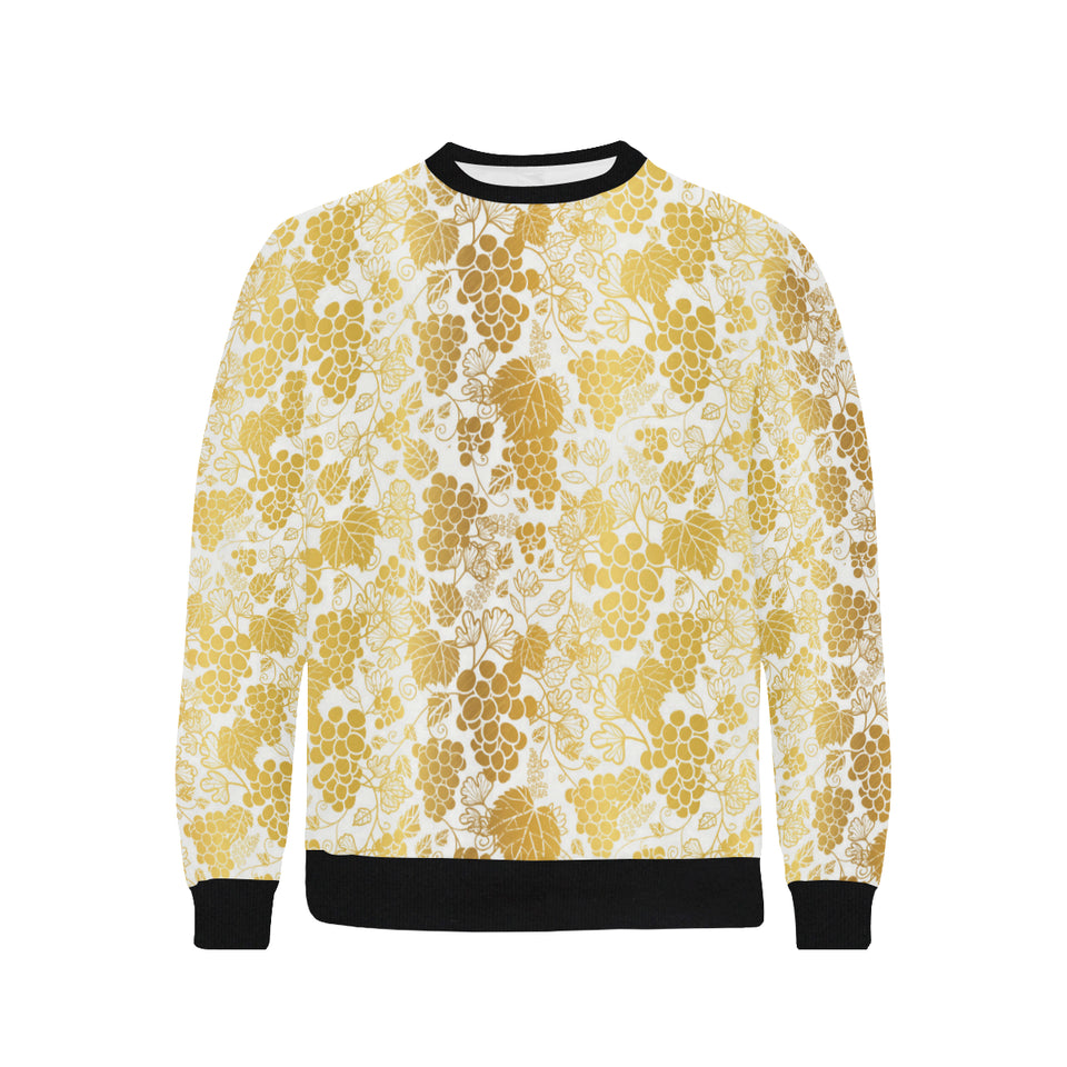 Gold grape pattern Men's Crew Neck Sweatshirt