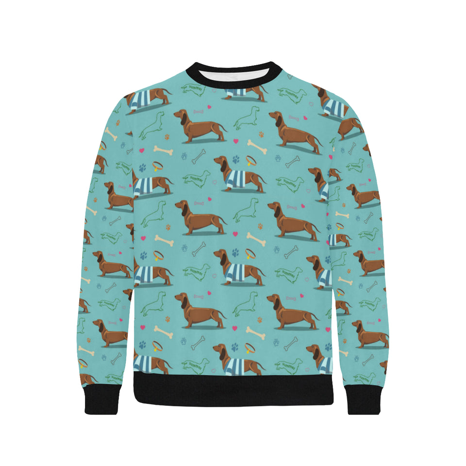 Dachshund decorative background Men's Crew Neck Sweatshirt