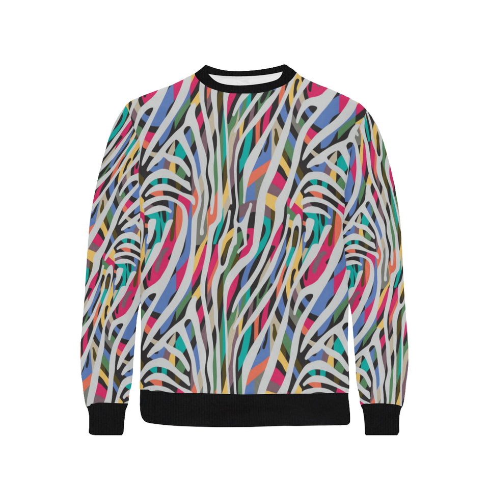 Colorful zebra skin pattern Men's Crew Neck Sweatshirt