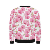 pink purple orchid pattern background Men's Crew Neck Sweatshirt