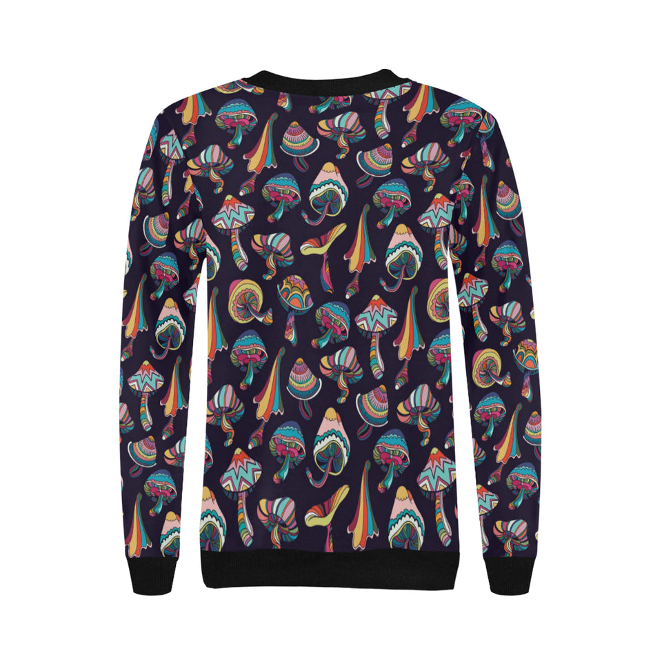 Colorful mushroom pattern Women's Crew Neck Sweatshirt