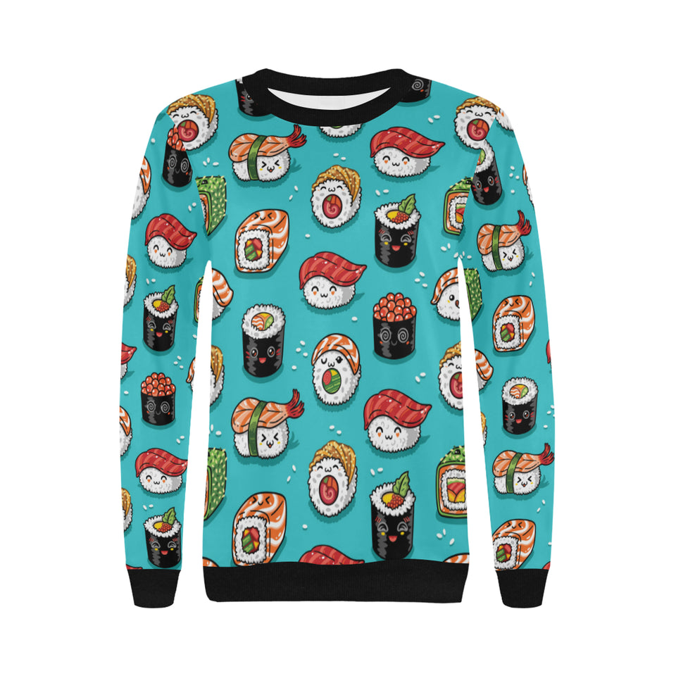 Cute sushi pattern Women's Crew Neck Sweatshirt