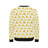 oranges leaves pattern Men's Crew Neck Sweatshirt