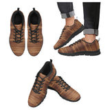 Wood Printed Pattern Print Design 04 Men's Breathable Sneakers ( Model 055)