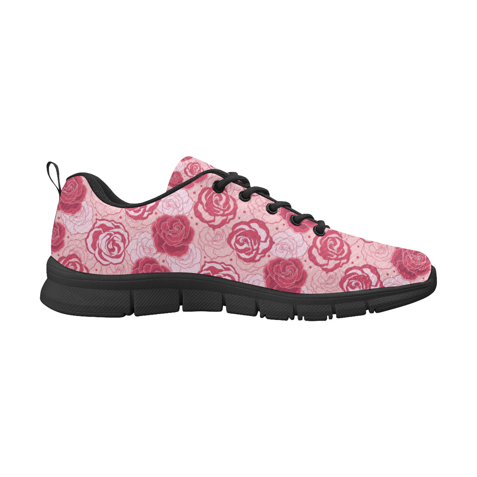 Rose Pattern Print Design 02 Men's Breathable Sneakers ( Model 055)
