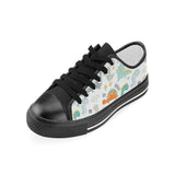 Cute funny kids dinosaurs pattern Kids' Boys' Girls' Low Top Canvas Shoes Black