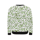 Hand drawn sketch style green Chili peppers patter Men's Crew Neck Sweatshirt