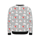 Cute polar bear christmas snow pattern Men's Crew Neck Sweatshirt