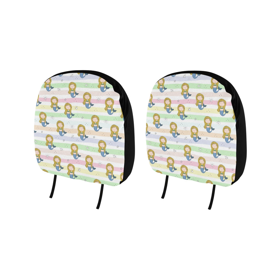 Cute hand drawn mermaid Car Headrest Cover