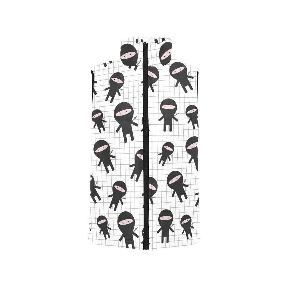 Ninja pattern plaid background Men's Padded Vest