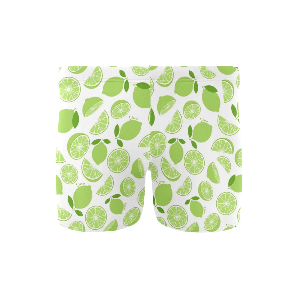 Lime design pattern Men's Swimming Trunks