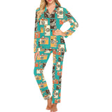 Camera Pattern Print Design 03 Women's Long Pajama Set