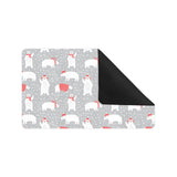 Cute polar bear christmas snow pattern Doormat