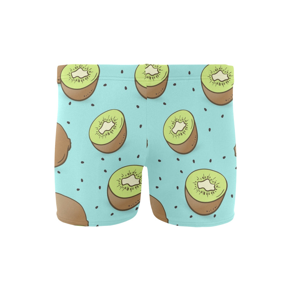 Kiwi blue background Men's Swimming Trunks