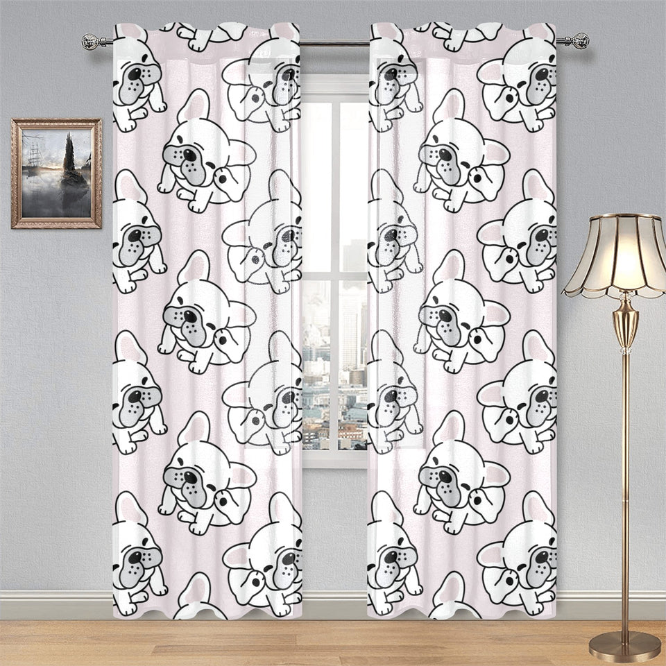 Cute french bulldog pattern Gauze Curtain