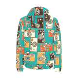 Camera Pattern Print Design 03 Men's Padded Hooded Jacket
