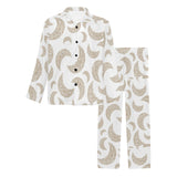 Cool gold moon abstract pattern Men's Long Pajama Set