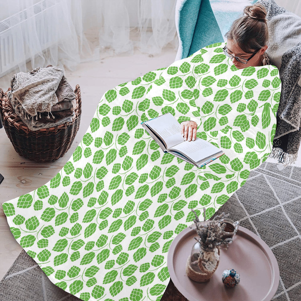 Hop pattern background Blanket Robe with Sleeves
