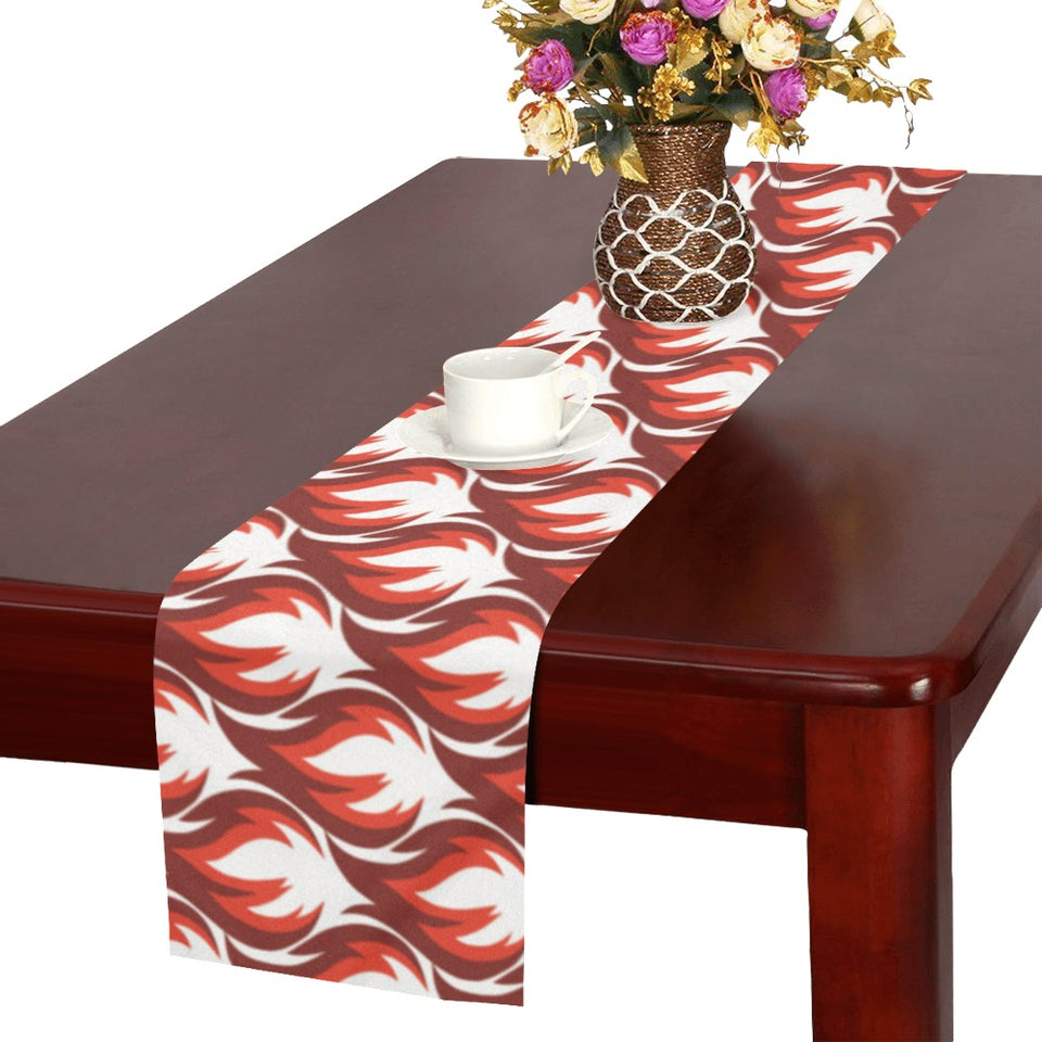 Fire flame symbol design pattern Table Runner