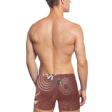 Koi Fish Carp Fish red background Men's Swimming Trunks
