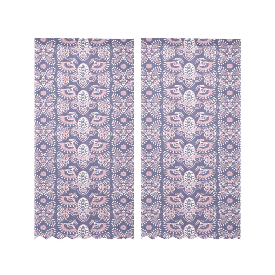 Indian Batik Style pattern Gauze Curtain