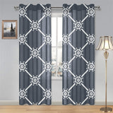 nautical steering wheel rope pattern Gauze Curtain