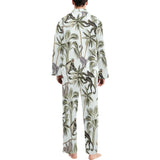 Monkey sloth lemur palm trees pattern Men's Long Pajama Set