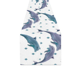 Dolphins pattern dotted background Table Runner