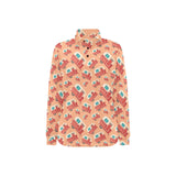 Camper Van Pattern Print Design 03 Women's Long Sleeve Polo Shirt