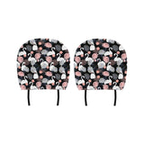 white swan blooming flower pattern Car Headrest Cover