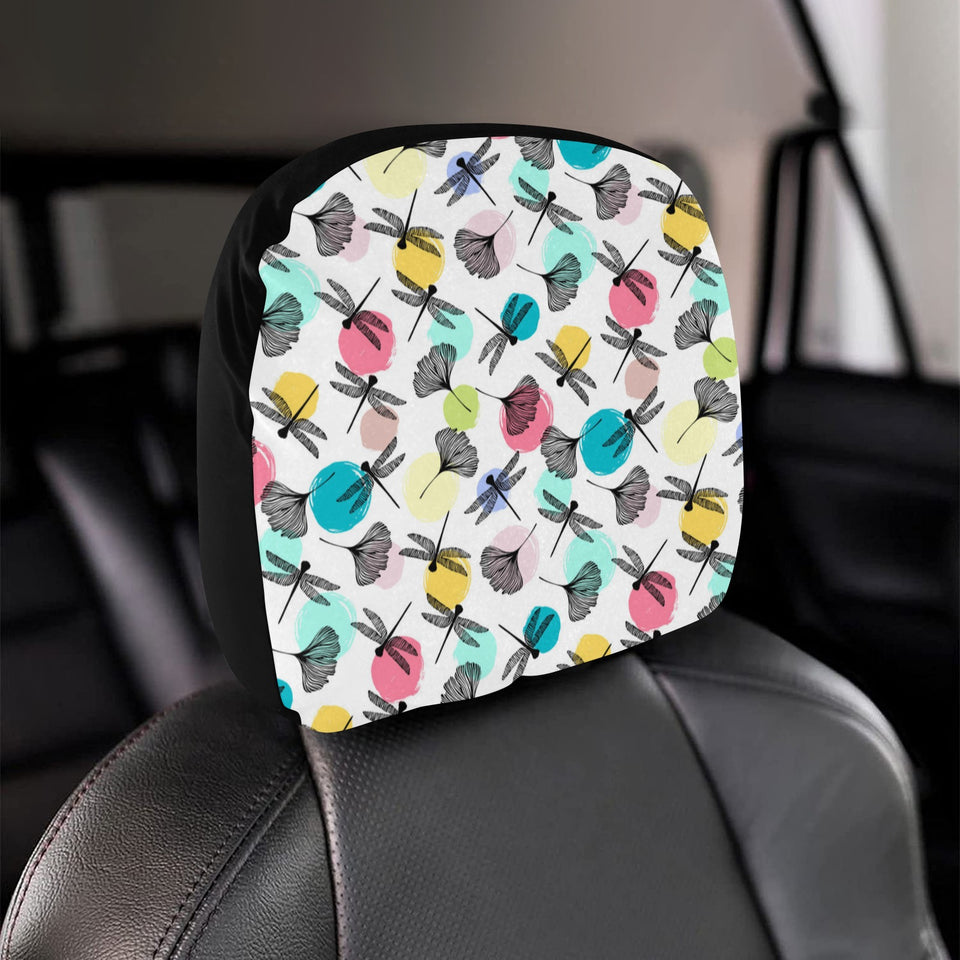Dragonflies ginkgo leaves pattern Car Headrest Cover