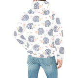 Hedgehog Pattern Print Design 04 Men's Padded Hooded Jacket