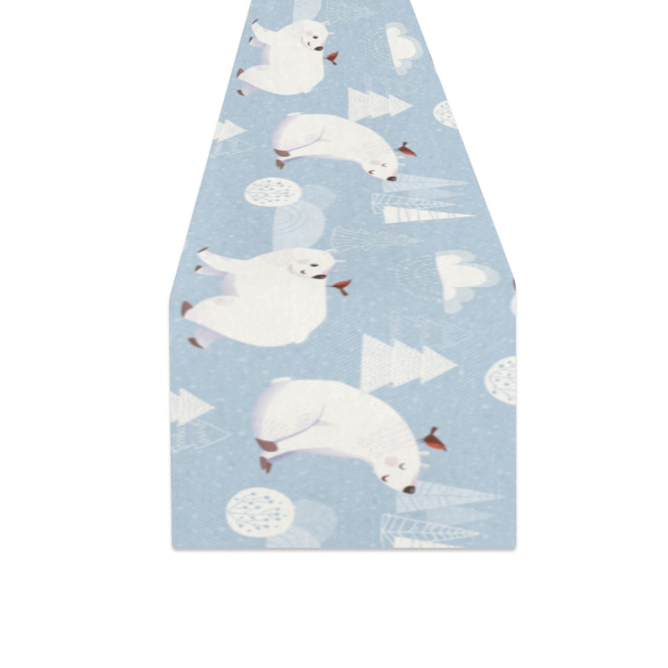 Cute polar bears Christmas decoration pattern Table Runner