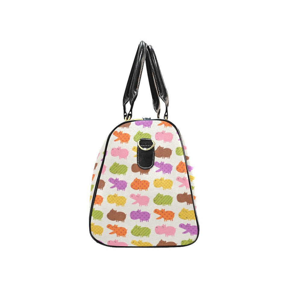 Hippopotamus Pattern Print Design 01 Travel Bag