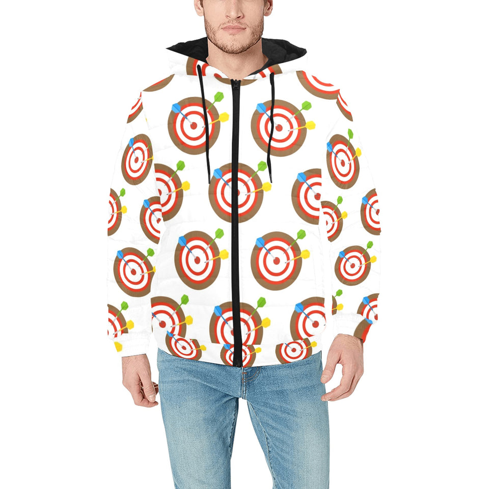 Darts Pattern Print Design 04 Men's Padded Hooded Jacket