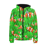 Clown Fish Pattern Print Design 01 Men's Padded Hooded Jacket