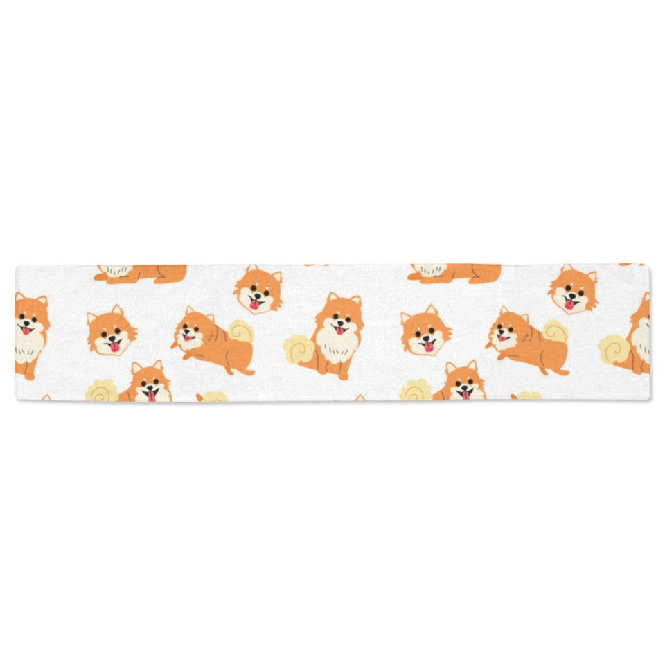 Brown pomeranian pattern Table Runner