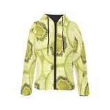 Sliced kiwi pattern Women's Padded Hooded Jacket