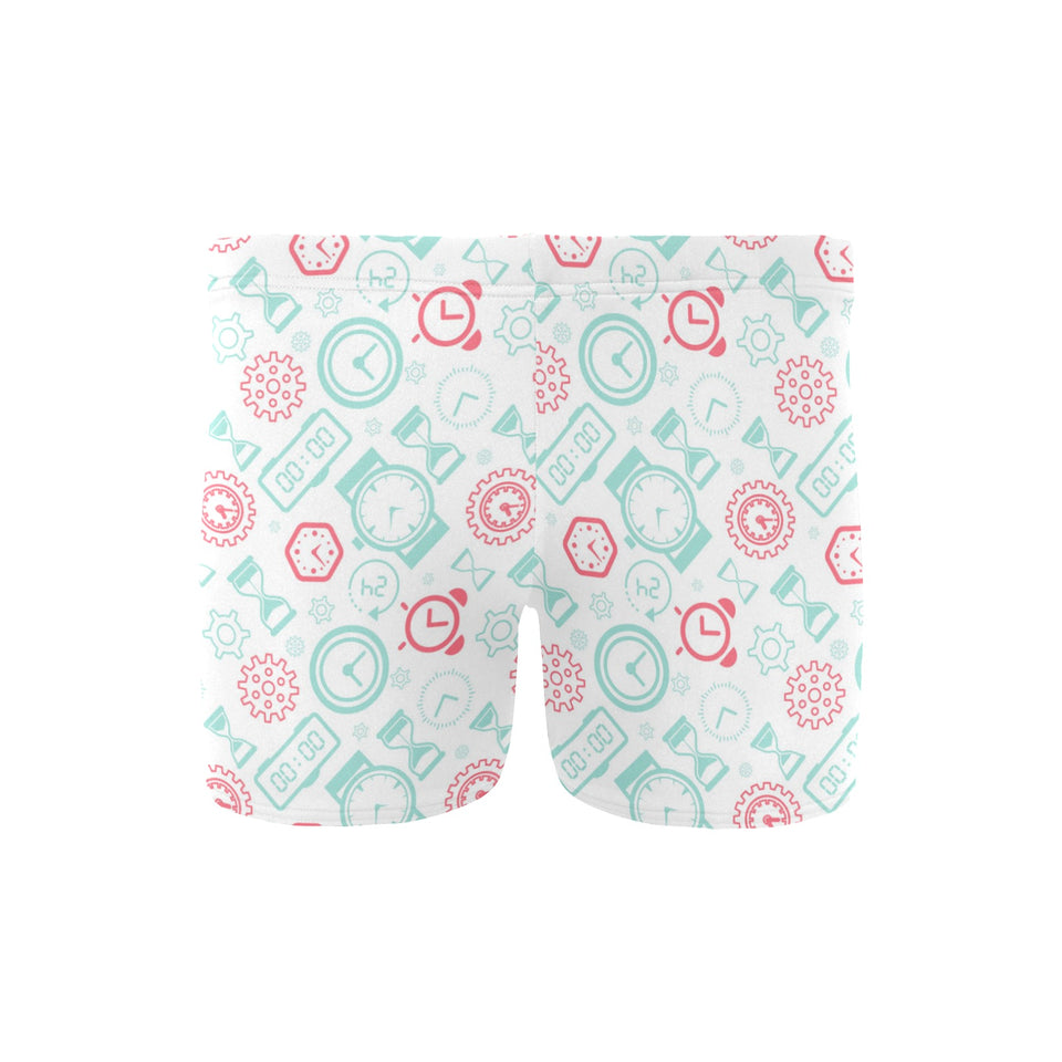 Clock time pattern blackground Men's Swimming Trunks