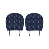 Blue Theme guitar pattern Car Headrest Cover